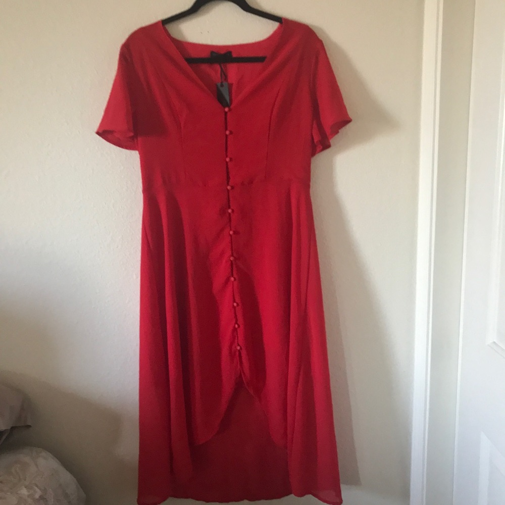 Red High-Low Dress